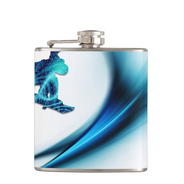 Snowboard Design Hip Flask (Front)