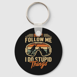 Snowboard Don't Follow Me Funny Snwoboarder  Keychain