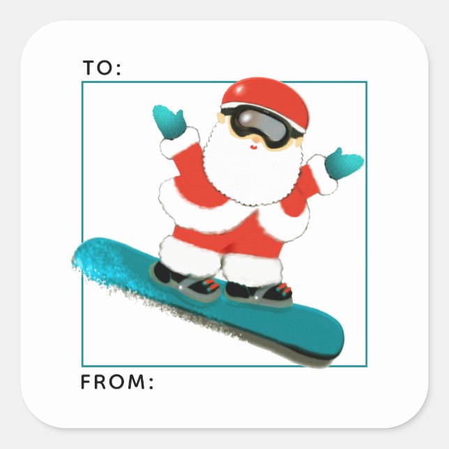 Snowboard - étiquettes cadeaux de Noël (Devant)