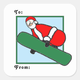 Snowboard - étiquettes cadeaux de Noël
