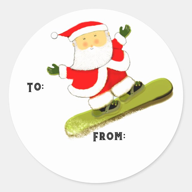 Snowboard - étiquettes cadeaux de Noël (Devant)