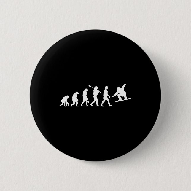 Snowboard Evolution  2 Inch Round Button (Front)