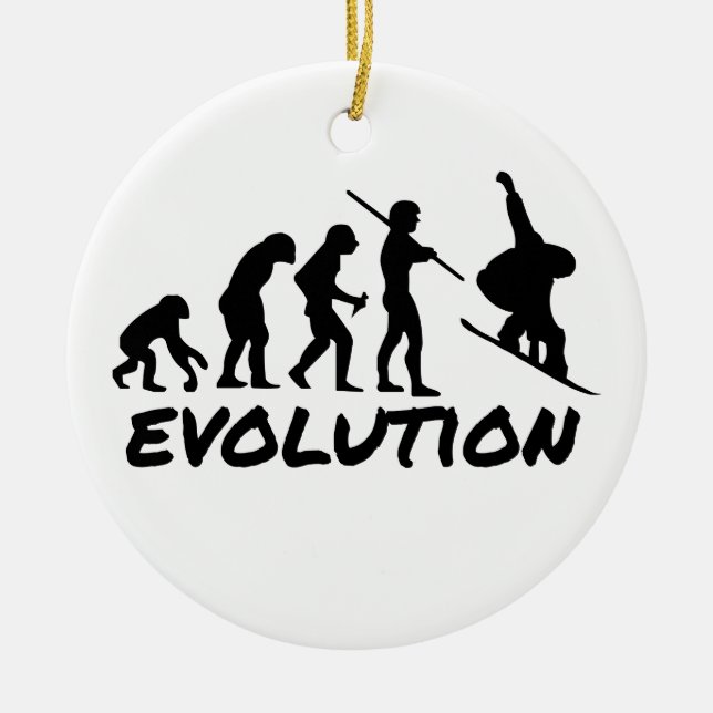 Snowboard Evolution Ceramic Ornament (Front)