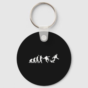Snowboard Evolution Funny Snowboarder  Keychain