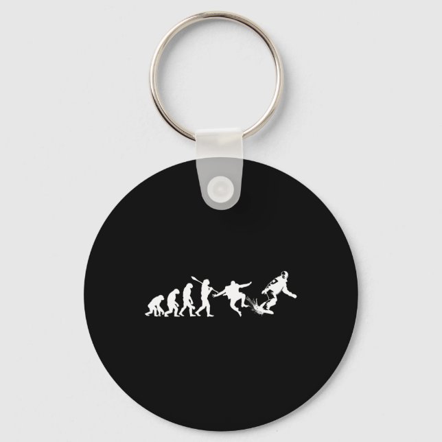Snowboard Evolution Funny Snowboarder  Keychain (Front)