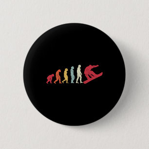 Snowboard Evolution Of Man Boarder Monkey Ape To S 2 Inch Round Button