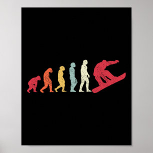 Snowboard Evolution Of Man Boarder Monkey Ape To S Poster