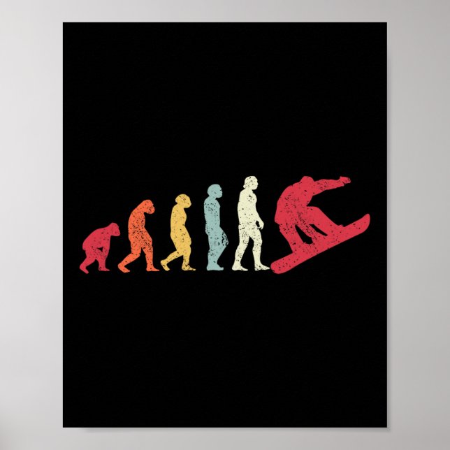 Snowboard Evolution Of Man Boarder Monkey Ape To S Poster (Front)