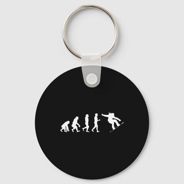 Snowboard Evolution – Skating Lovers Snowboarding  Keychain (Front)