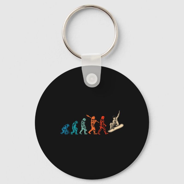Snowboard Evolution Snowboarder Winter Snowboardin Keychain (Front)