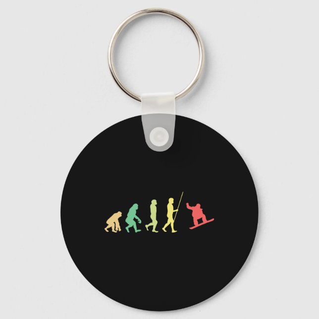 Snowboard Evolution Snowboarder Winter Snowboardin Keychain (Front)