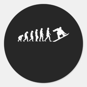 Snowboard Evolution Snowboarding Gift Classic Round Sticker
