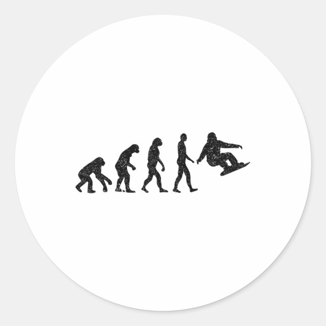 Snowboard Evolution – Snowboarding Lovers Winter S Classic Round Sticker (Front)