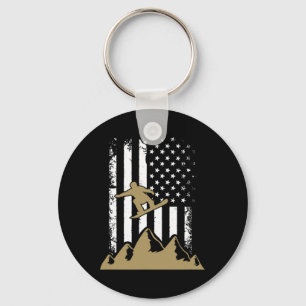 Snowboard Flag Winter Snowboarding Sport Ski Gift  Keychain