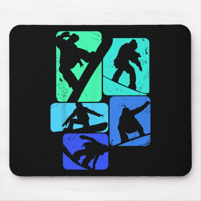 Snowboard For Snowboarder Retro Mens Snowboarding  Mouse Pad (Front)