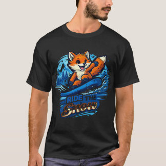 Snowboard Fox Ride the Snow Winter Design T-Shirt