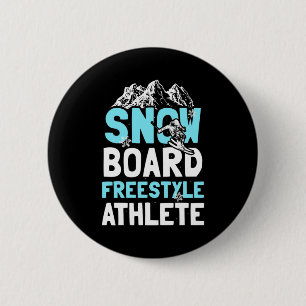 Snowboard Freestyle Athlete 2 Inch Round Button