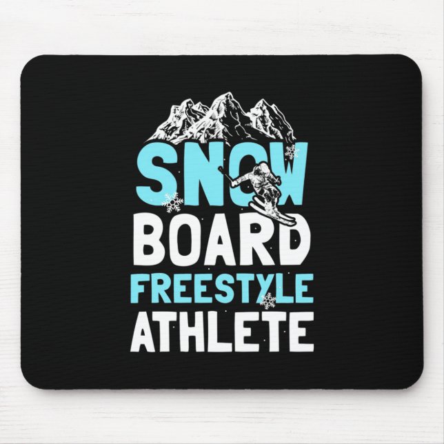 Snowboard Freestyle Athlete Mouse Pad (Front)