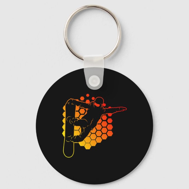 Snowboard Freestyle Halfpipe Snowboarding Snowboar Keychain (Front)