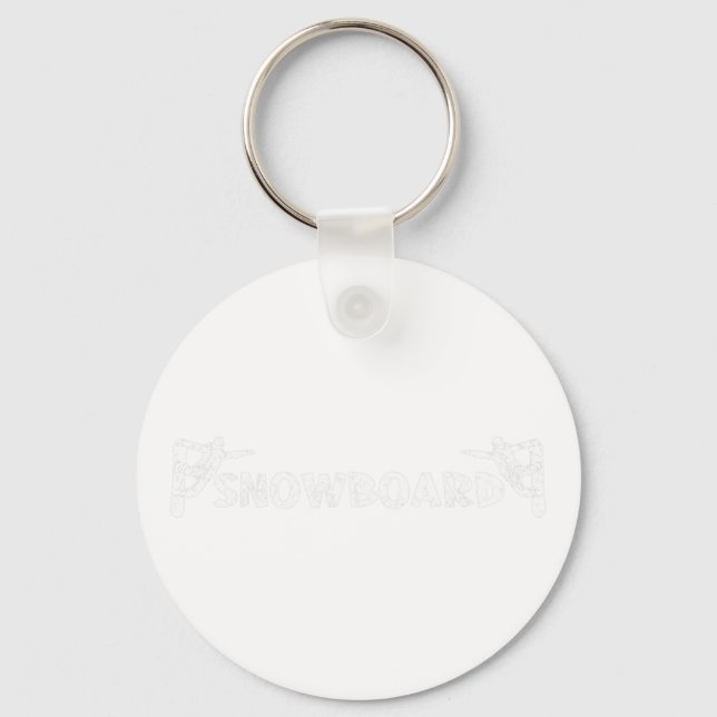 Snowboard Funny Distressed Look Snowboarding Snowb Keychain (Front)