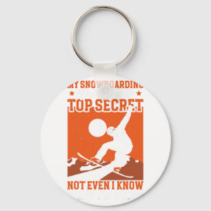 Snowboard Funny My Snowboarding Technique  Keychain