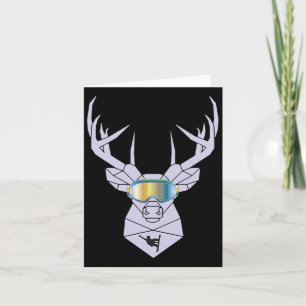 Snowboard Goggles Funny Snowboarding Moose Gift  Card