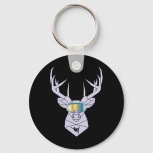 Snowboard Goggles Funny Snowboarding Moose Gift  Keychain