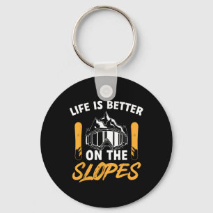 Snowboard Goggles Life Is Better On The Slopes Sno Keychain