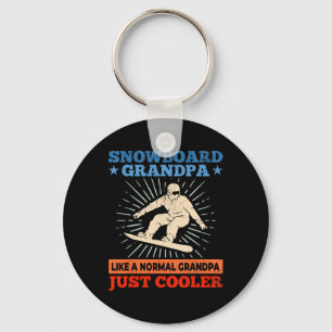 Snowboard Grandpa Like Normal Grandpa Just Cooler  Keychain
