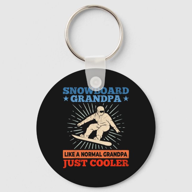 Snowboard Grandpa Like Normal Grandpa Just Cooler  Keychain (Front)