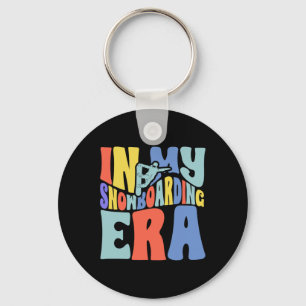 Snowboard Groovy Retro In My Snowboarding Era  Keychain
