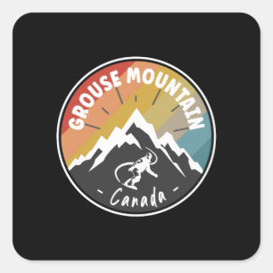 Snowboard Grouse Mountain Canada Square Sticker