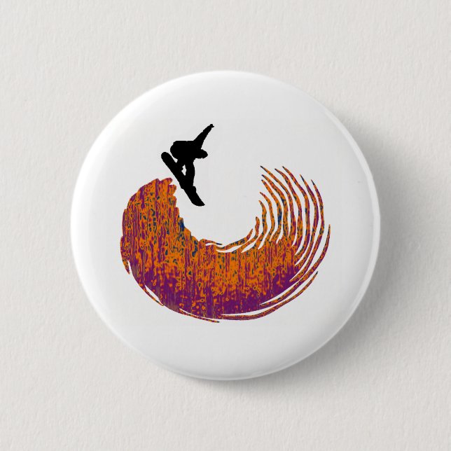 snowboard half pipe 2 inch round button (Front)