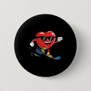 Snowboard Heart Snowboarding Valentines Day Boys G 2 Inch Round Button