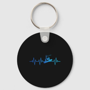 Snowboard Heartbeat 80s 90s Retro Winter Snowboard Keychain