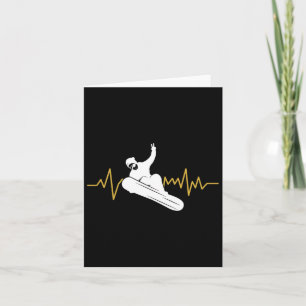 Snowboard Heartbeat Ekg Snowboarding 1 Card