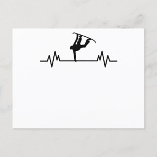 Snowboard Heartbeat Funny Sport Snowboarding Gift Postcard