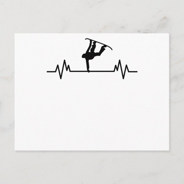 Snowboard Heartbeat Funny Sport Snowboarding Gift Postcard (Front)