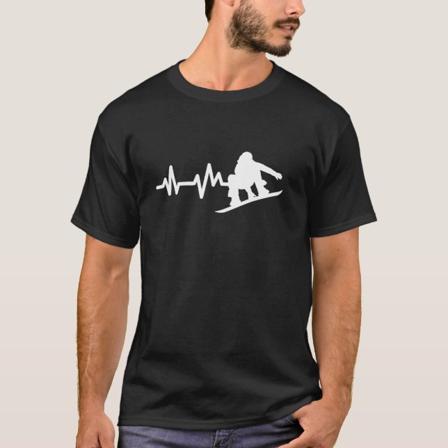Snowboard Heartbeat Snowboarder  T-Shirt (Front)