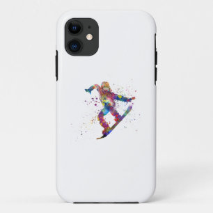 Snowboard in watercolor iPhone 11 case