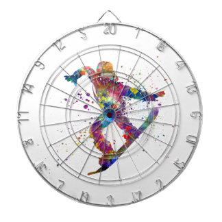 Snowboard in watercolor dartboard