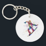 Snowboard in watercolor keychain<br><div class="desc">Sports illustrations with vibrant colors and an exceptional finish</div>
