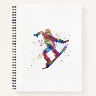 Snowboard in watercolor notebook