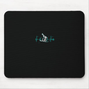 Snowboard Is Life Heartbeat Snow Flake Long Sleeve Mouse Pad