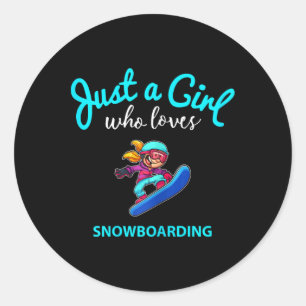 Snowboard Jersey For Girls Children's Snowboarding Classic Round Sticker