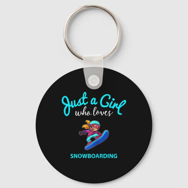 Snowboard Jersey For Girls Children's Snowboarding Keychain (Front)