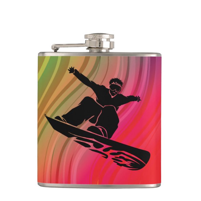 Snowboard Jump Hip Flask (Front)