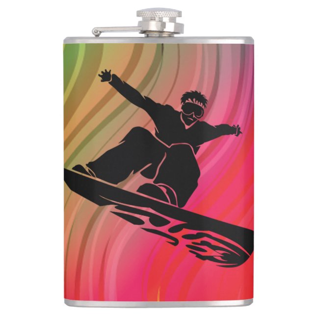 Snowboard Jump Hip Flask (Front)