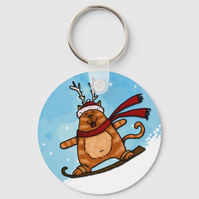 snowboard kitty keychain (Front)
