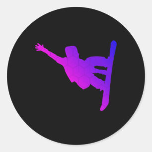 Snowboard Ladies Snowboarder Girls Snowboarding  Classic Round Sticker